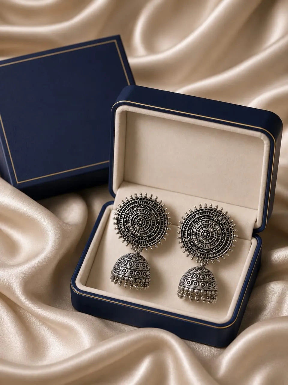 Oxidized Silver Jhumka